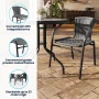 Flash Furniture Set of 2 Commercial Grade Gray Rattan Indoor-Outdoor Restaurant Stack Chairs - Image 4