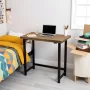Pomona 32 in. Compact Writing Desk with Solid Wood Top and Metal Frame, Rustic Industrial Home Office Desk, Natural - Image 5