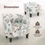 Gymax Modern Accent Tub Chair&Ottoman Set Fabric Upholstered Club Chair Grey Floral - Image 3