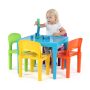 Playtime 5-Piece Aqua Kids Plastic Table and Chair Set - Image 5