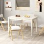 48-Inch Cream White Wooden Dining Table for 4 People Rectangular Kitchen Table with Rubber Wood Legs - Image 2