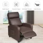 Costway Spring PU leather for Home Theater Adjustable Recliners with Padded Seat, Brown - Image 4