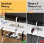 Under Desk Cable Management Box, Cinati Cable Management Box Wall Mounted, Metal Cord Organizer for Desk to Conceal Power Strips & Wire, Desk Cable Management Tray Cord Hider Box for Office, Home - Image 3