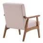 Ktaxon Mid-Century Accent Chair Modern Arm Chair with Solid Wood Frame,Teddy Velvet Fabric Club Chair,Beige - Image 5