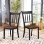 Costway Set of 2 Wood Dining Chair High Back Kitchen Whitesburg Side Chair Black - Image 5