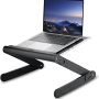 Adjustable Laptop Stand, SUVANE Ergonomic Sit to Stand Laptop Riser & Holder, MacBook Stand, Standing Laptop Stand, Adjustable Height Up to 18", Notebook Stand - 13.8", Black - Image 4