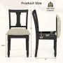 Set of 2 Black Kitchen Dining Chair with Linen Fabric and Storage Space - Image 3