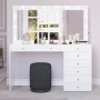 Boahaus Ketevan Lighted Vanity Table with Glass Top | White Premium Design - Image 4