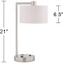 360 Lighting Colby Modern Desk Table Lamp with Hotel Style USB and AC Power Outlet in Base 21" High Brushed Nickel White Linen Drum Shade for Living Room Bedroom House Bedside Reading Home - Image 5