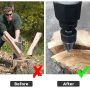 4x High Speed Twist Firewood Drill Bit Wood Splitter Screw Splitting Cone Driver - Image 6
