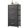 Dextrus 4-Drawer Fabric Dresser for Adults & Teens, Easy Pull Storage Unit for Bedroom, Dark Gray - Image 1