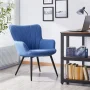 Alden Design Upholstered Fabric Modern Accent Chair, Blue - Image 2