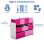 Delta Children Deluxe Multi-Bin Toy Organizer with Storage Bins, White/Pink Bins - Image 5
