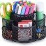 Pen Holder for Desk, 360 Rotating Pencil Holder, Cup Holder for Desk Office, Desk Organizers and Accessories in Black - Image 1