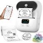 Phomemo Label Printer M110 Upgraded Label Maker Bluetooth No Ink Portable for Small Business, Address, Office, Home for Phone; for PC/Mac(USB), with 100 Labels, White - Image 1
