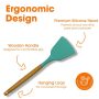 12-Piece Aqua Silicone Utensil Spatula Set with Wooden Handles - Image 5