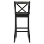 Linon Torino 30" Cross-Back Indoor Wood Bar Stool, Black - Image 5