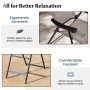 Blue Patio Folding Bar Stool Set of 2 with Metal Frame and Footrest - Image 6