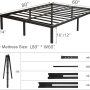 Wulanos Queen Size Bed Frame 18 inch Tall, 3500lbs Heavy Duty Metal Platform with Steel Slats Support, No Box Spring Needed, 18-inch Bedframe with Ample Storage, Sturdy and Noise-Free, Black - Image 2