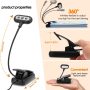 Reading Light, Book Light, Briignite Reading Light for Bed, Reading Lamp with 4 Brightness 5 Color Temperature, USB Reading Light Book Light Rechargeable, Book Light Clip, Bed Reading Light, Eye Care - Image 2
