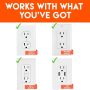 ECHOGEAR On-Wall Surge Protector with 6 Pivoting AC Outlets & 1080 Joules of Surge Protection - Low Profile Design Installs Over Existing Outlets to Protect Your Gear (White 2 Pack) - Image 2