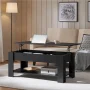 Alden Design Modern 47.5" Wood Lift Top Coffee Table with Lower Shelf for Livingroom, Black - Image 2