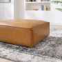 Modway Restore Modern Upholstered Faux Leather Ottoman in Tan - Image 5