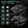 FETERVIC Night Vision Goggles, 4K Video Recording,8x Zoom , with 64GB Memory Card & 5000mAh Rechargeable Battery , Day & Night Vision for Hunting, Camping, Wildlife Observation - Image 5