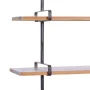 38 in.  x 38 in. Brown 3 Level Wood Wall Shelf with Metal Brackets - Image 3
