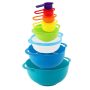 8-Piece Plastic Assorted Colors Mixing Bowl Set with Measuring Cups - Image 2