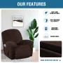 PrimeBeau Luxurious Soft Velvet Recliner Slipcover with Footrest, Sage - Image 5