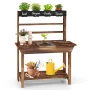 Gymax Kids Potting Bench Wooden Toy Gardening Center w/ Removable Sink & Chalkboard - Image 1