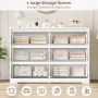 Homfa 6 Drawer Double Dresser, 47.2'' Wood Storage Side Cabinet Chest of Drawer for Bedroom Living Room, White - Image 4
