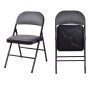 Foldable Chair Set with Padded Seat Seat and Fabric Covered Backrest - Set of 2 - Image 3