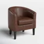 Munson 26.77" Wide Faux Leather Barrel Chair - Image 3
