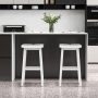 2 Pieces 26/31.5 Inch Upholstered Saddle Barstools with Padded Cushions - Image 6