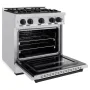 ZLINE - 30 in. Wide 4 Burner 4.2 cu. ft.  Autograph Classic Dual Fuel Freestanding Range with Matte Black Accents - Stainless Steel - Image 3