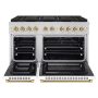 ZLINE - 48 in. Wide 8 Burner Autograph Paramount Dual Fuel Freestanding Range w/ DuoPro Cooktop & White Doors w/ Gold Accents - Stainless Steel with White Matte Door - Image 2