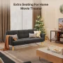 Lofka 68" Sofa and Couch with Side Storage Pocket and 4" Thick Cushions for Living Room, Dark Gray Modern Home Furniture - Image 4