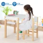 Costway Kids Drawing 2-Piece Activity Table and Chair Set, Natural/White - Image 4