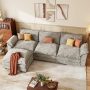 Homall 3-seat L-shaped Cloud Couch Sectional Sofa with reversible toffee chair Movable Footrest Sofa, Gray - Image 3