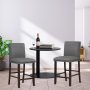 Gray Set of 2 Bar Stools with Back for Kitchen Island - Image 2