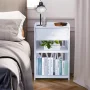 ZPL Modern White Nightstand with Drawer, 11.8”L x 11.8”W x 20”H, Multipurpose Storage - Image 5