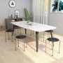 Gray 17.5 Inch Set of 6 Portable Plastic Stack Stools with Metal Frame - Image 6