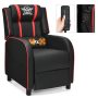 Red Massage Gaming Recliner PU Leather Chair with Footrest - Image 5