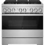 JennAir - 36 in. Wide 6 Burner NOIR 5.1 Cu. Ft. Self-Cleaning Freestanding Dual Fuel Convection Range - Stainless Steel - Image 1