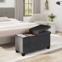 Storagebud Ottoman Storage Bench, Linen 30" Storage Ottoman Bench, Gray - Image 6