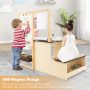 Kids Art Center Wooden Table Bench Set - Brown - Image 4