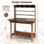 Gymax Kids Potting Bench Wooden Toy Gardening Center w/ Removable Sink & Chalkboard - Image 3
