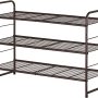 Bextsrack 3-Tier Shoe Rack, Stackable & Adjustable Wire Grid Shoe Shelf Storage Organizer for Closet Bedroom Entryway - Bronze - Image 5